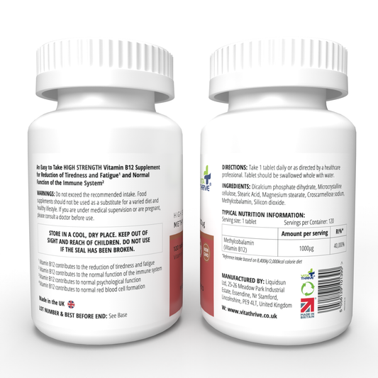 VitaThrive® Vitamin B12 (Methylcobalamin) 1000µg - 120 Tablets