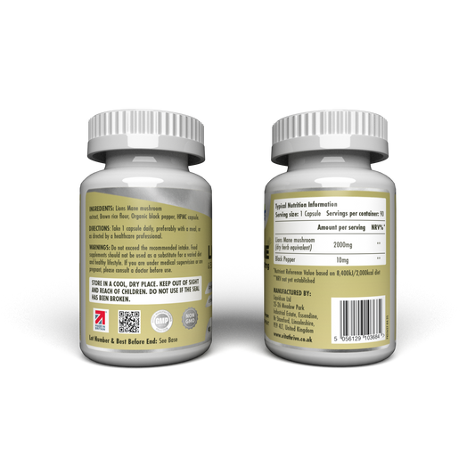 VitaThrive® Lions Mane 2,000mg & Black Pepper Capsules