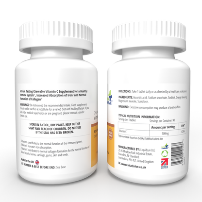 VitaThrive® Vitamin C 500mg Chewable– 90 Tablets