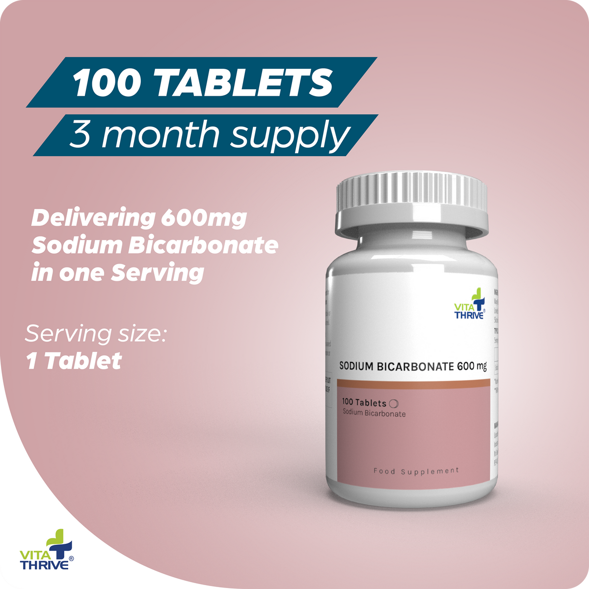VitaThrive® Sodium Bicarbonate 600mg Tablets