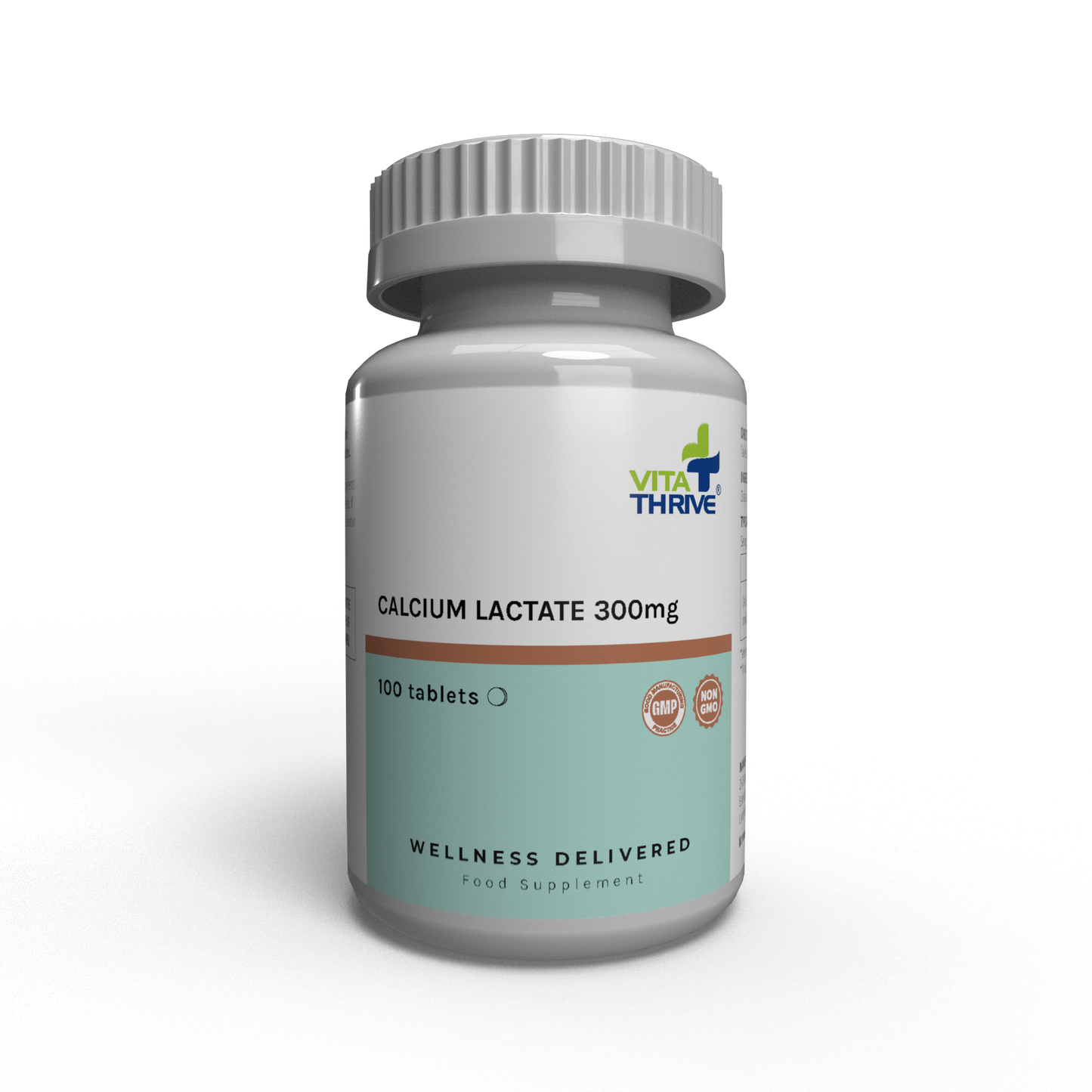 VitaThrive® Calcium Lactate 300mg Tablets (100 count)
