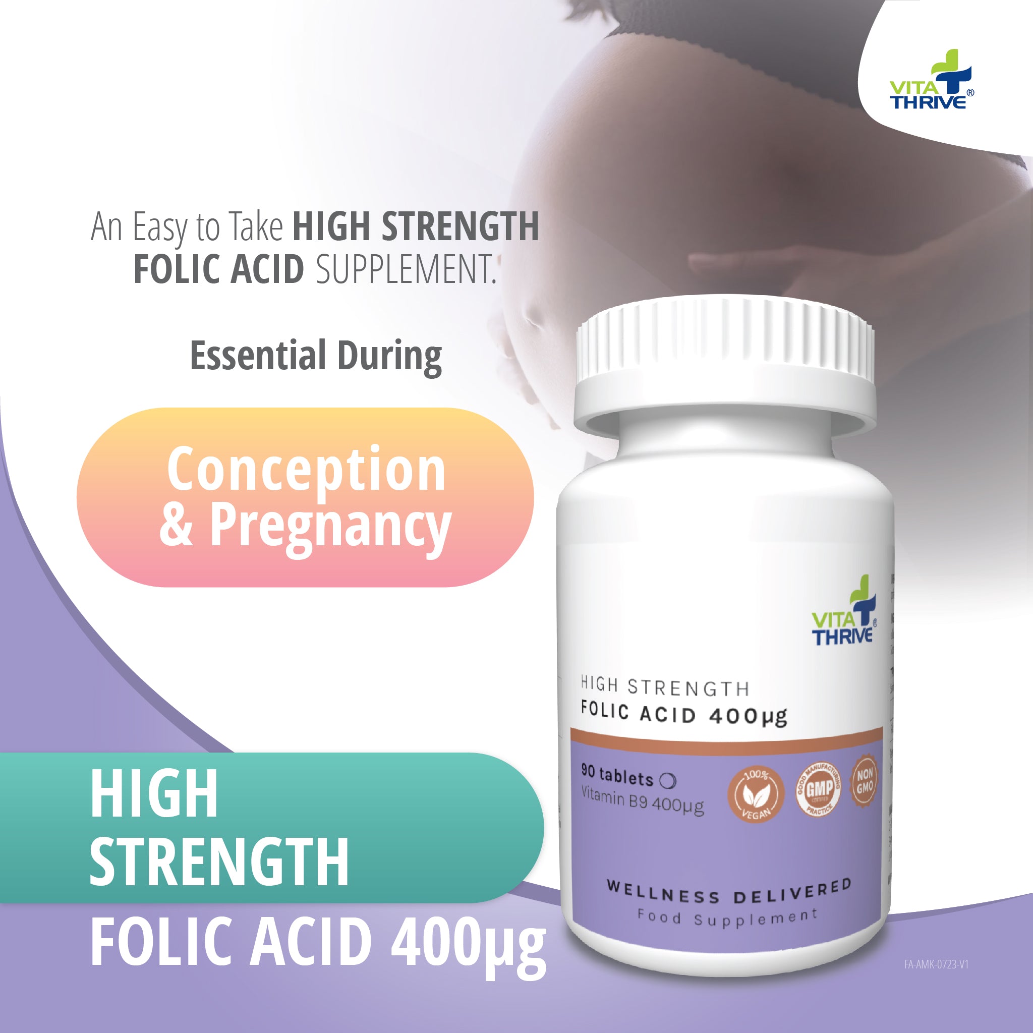 VitaThrive® Folic Acid 400µg – 90 Tablets