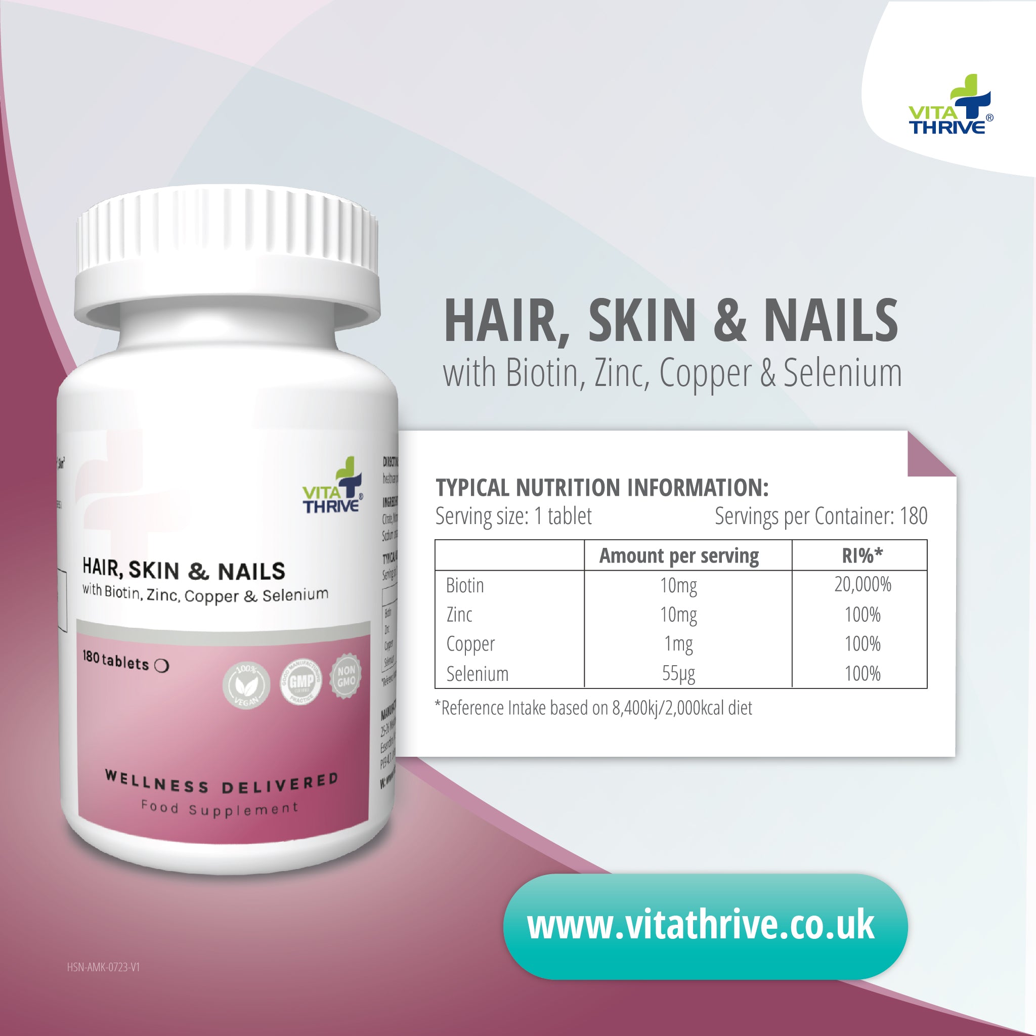VitaThrive® Hair, Skin & Nails - 180 Tablets