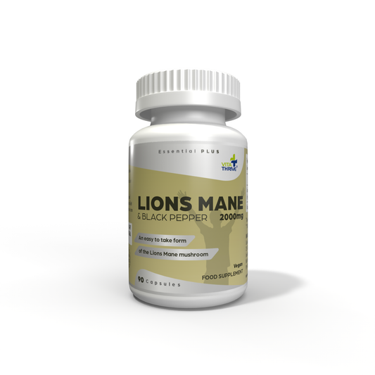 VitaThrive® Lions Mane 2,000mg & Black Pepper Capsules