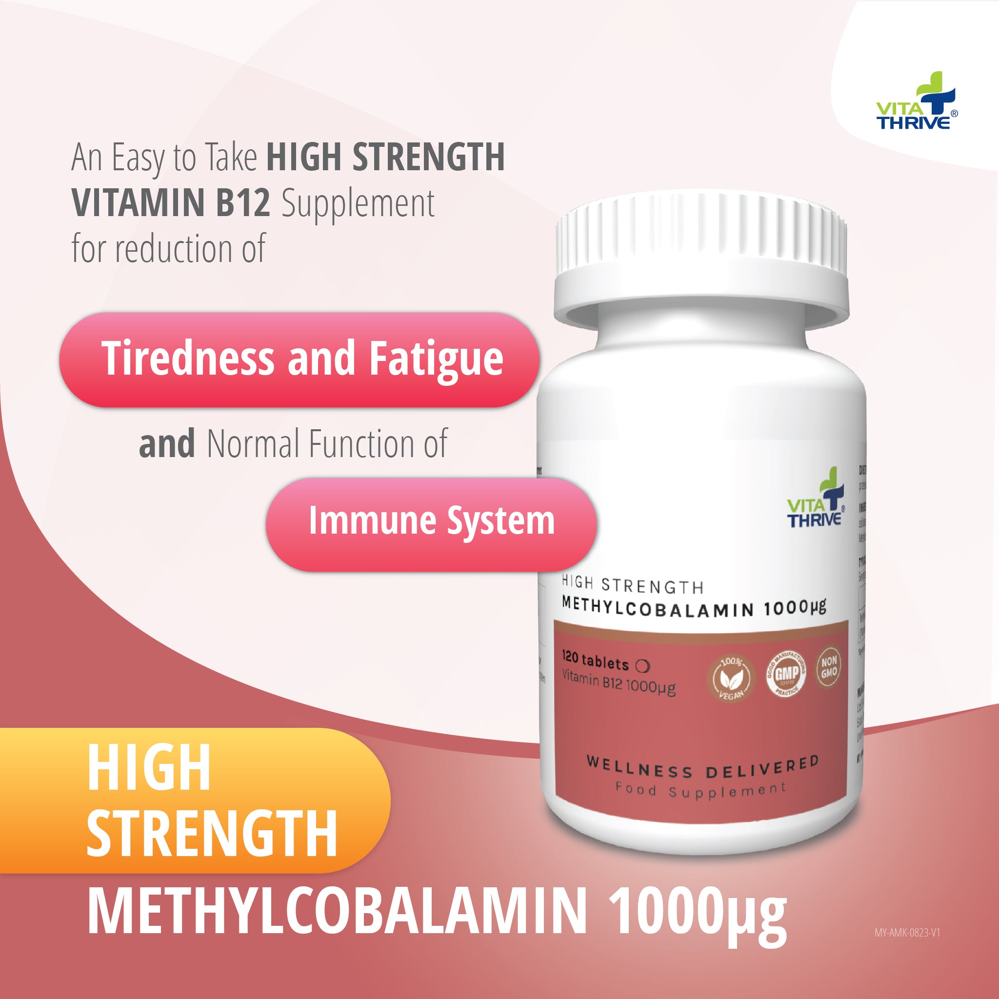 VitaThrive® Vitamin B12 (Methylcobalamin) 1000µg - 120 Tablets