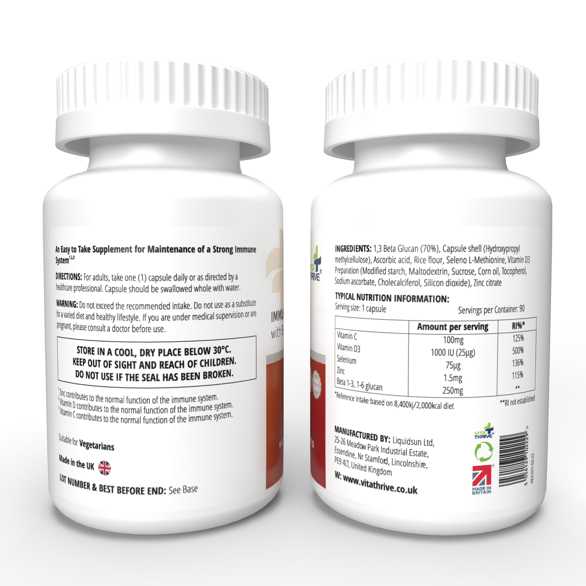 VitaThrive® Immune Support with Beta Glucans - 90 Capsules