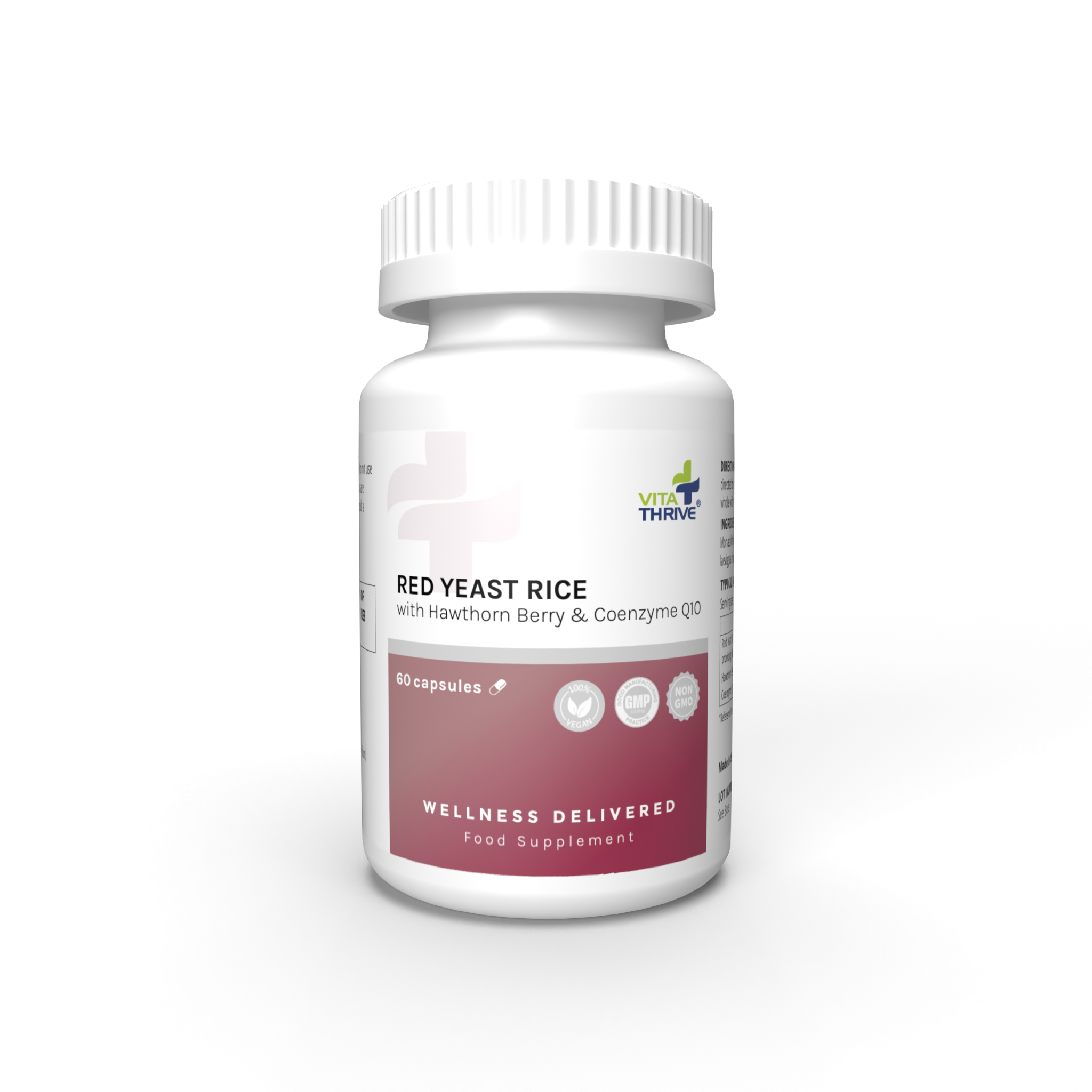 VitaThrive® Red Yeast Rice with Hawthorne Berry and Co-Enzyme Q10-60 Capsules