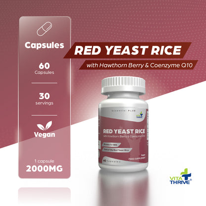 VitaThrive® Red Yeast Rice with Hawthorne Berry and Co-Enzyme Q10-60 Capsules