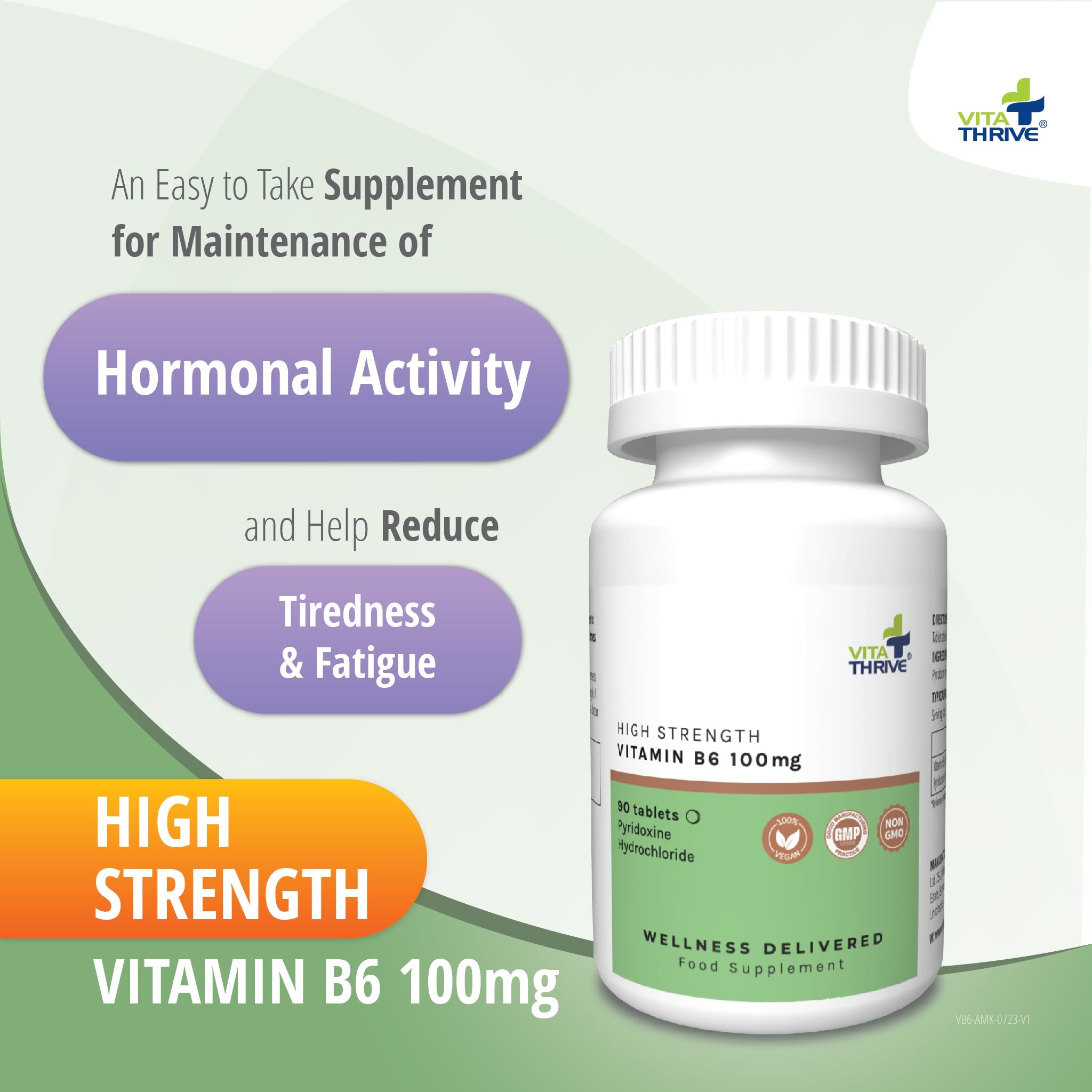 VitaThrive® High Strength Vitamin B6 100mg – 90 Tablets