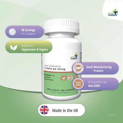 VitaThrive® High Strength Vitamin B6 100mg – 90 Tablets