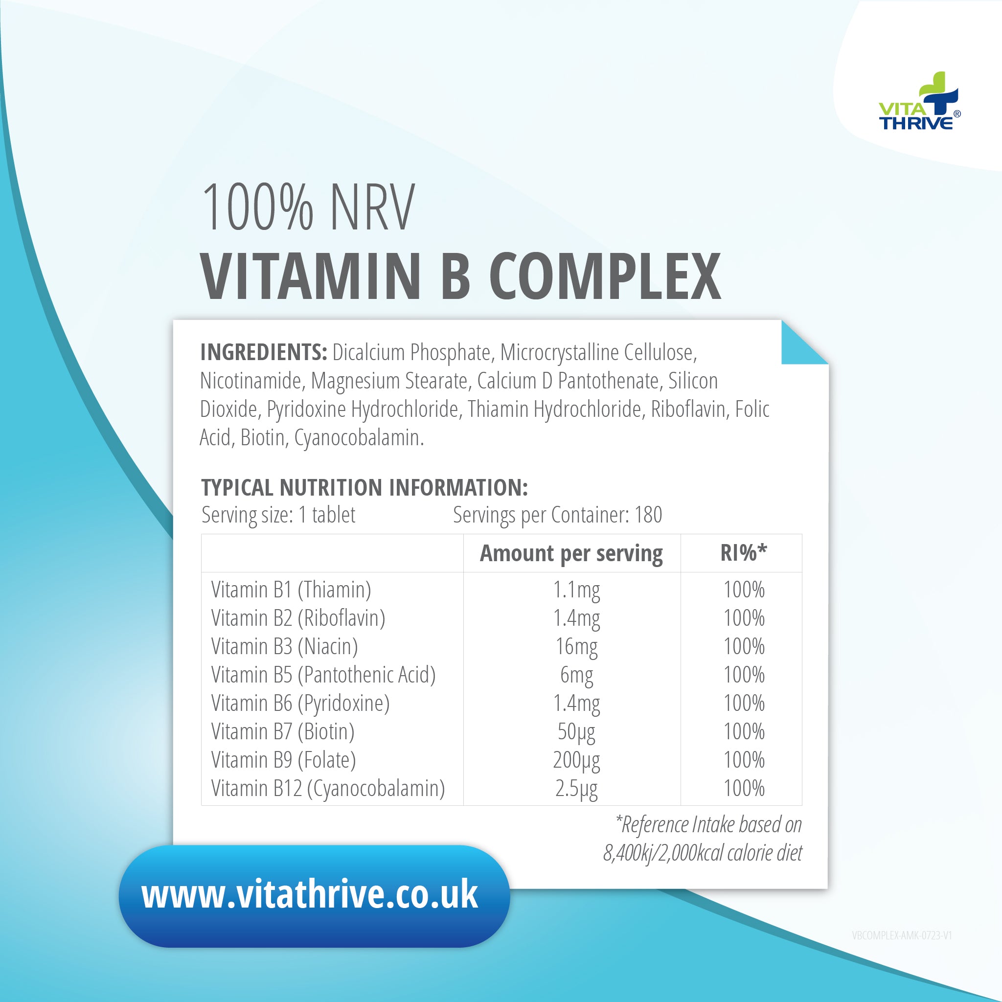 VitaThrive® Vitamin B Complex (100% NRV) Tablets