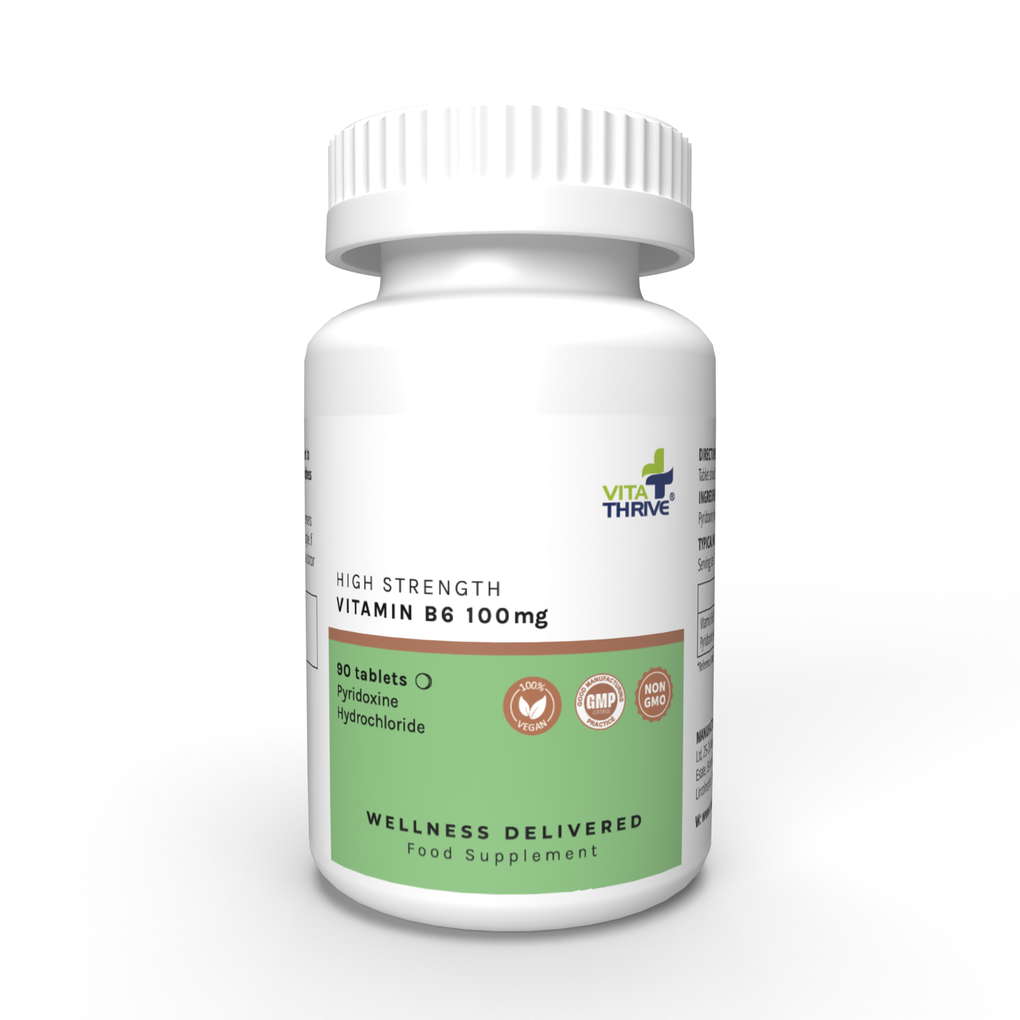 VitaThrive® High Strength Vitamin B6 100mg – 90 Tablets
