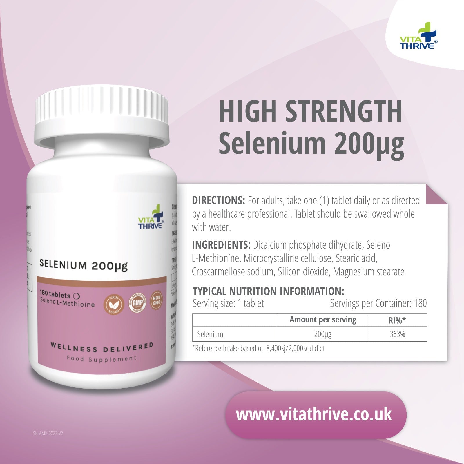 VitaThrive® Selenium 200µg - 180 Tablets