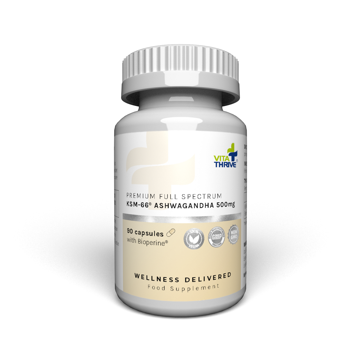 VitaThrive® KSM-66® Ashwagandha 500mg with Bioperine® Capsules - 90 Count