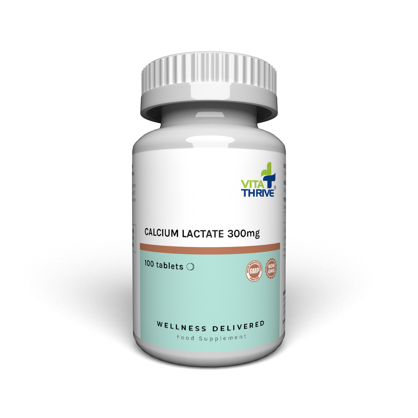 VitaThrive® Calcium Lactate 300mg Tablets (100 count)