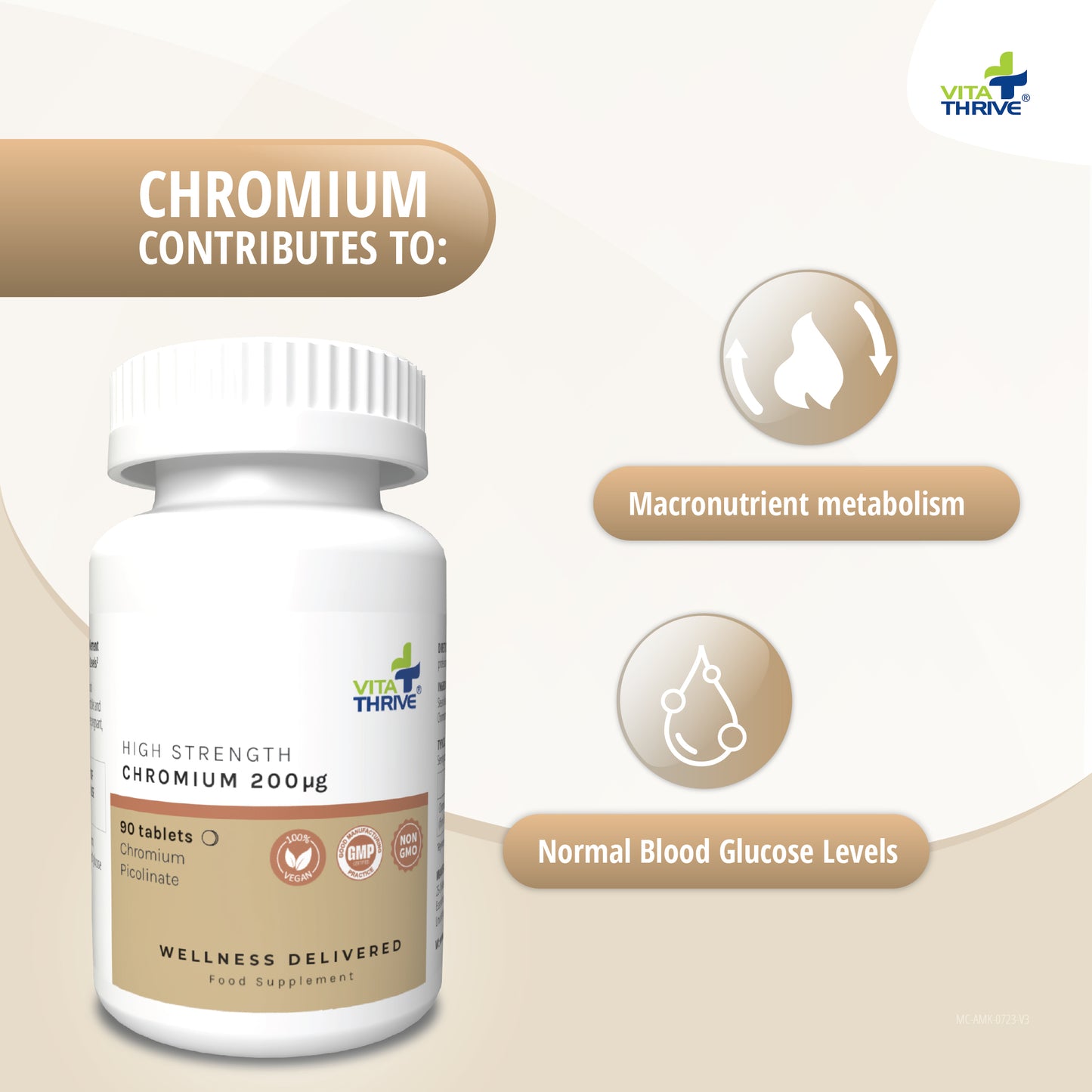 VitaThrive® Chromium Picolinate 200µg Tablets