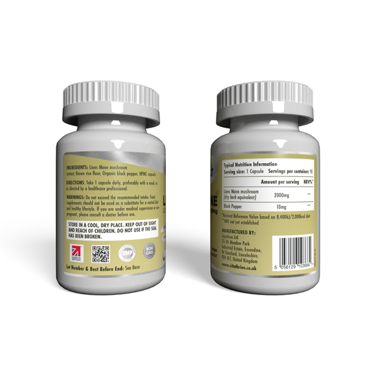 VitaThrive® Lions Mane 2,000mg & Black Pepper Capsules